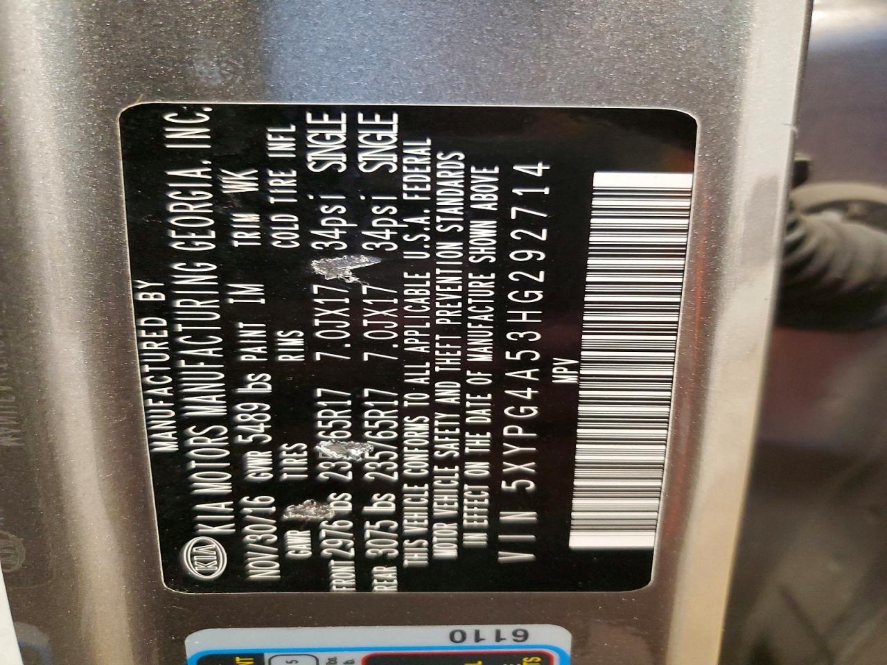 2017 KIA SORENTO