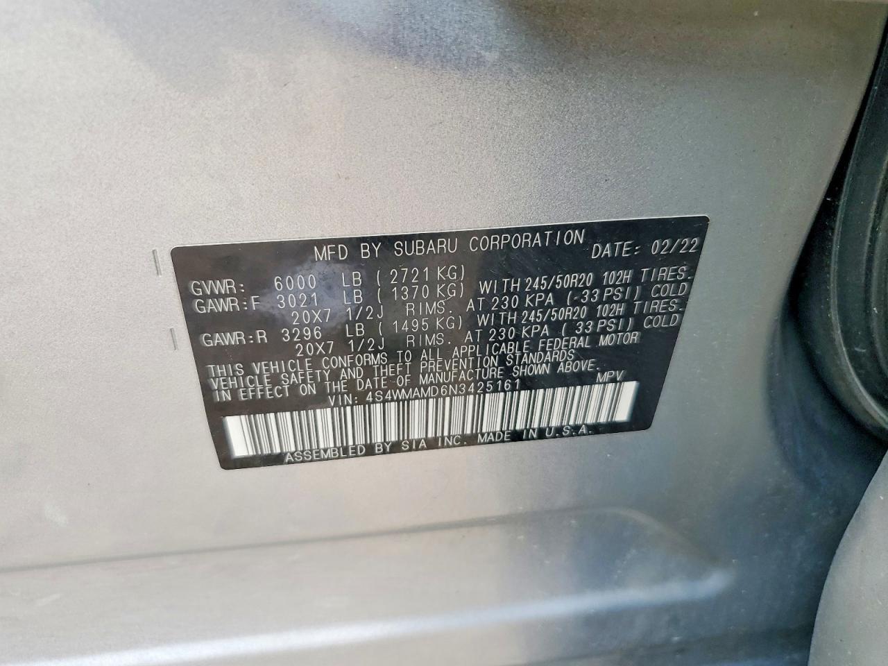 2022 SUBARU Ascent