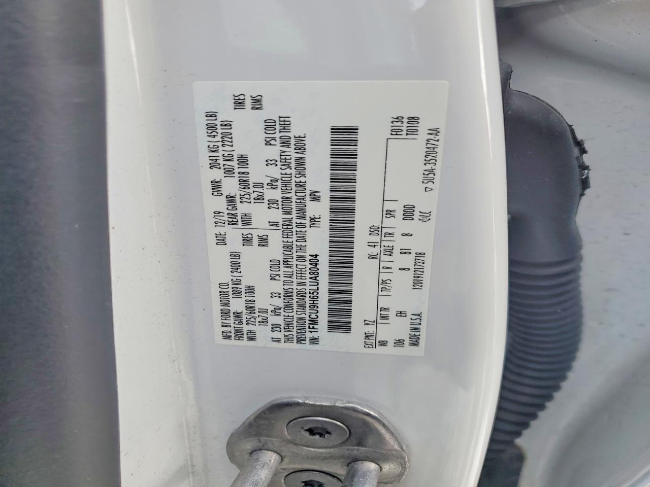 2020 FORD ESCAPE