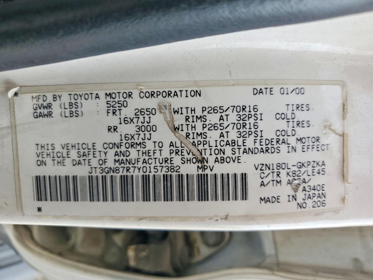 2000 TOYOTA 4Runner