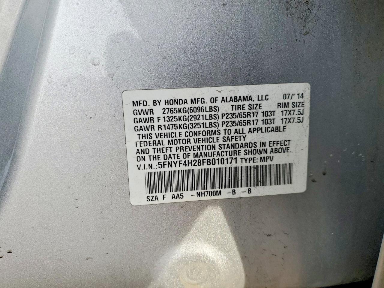 2015 HONDA PILOT