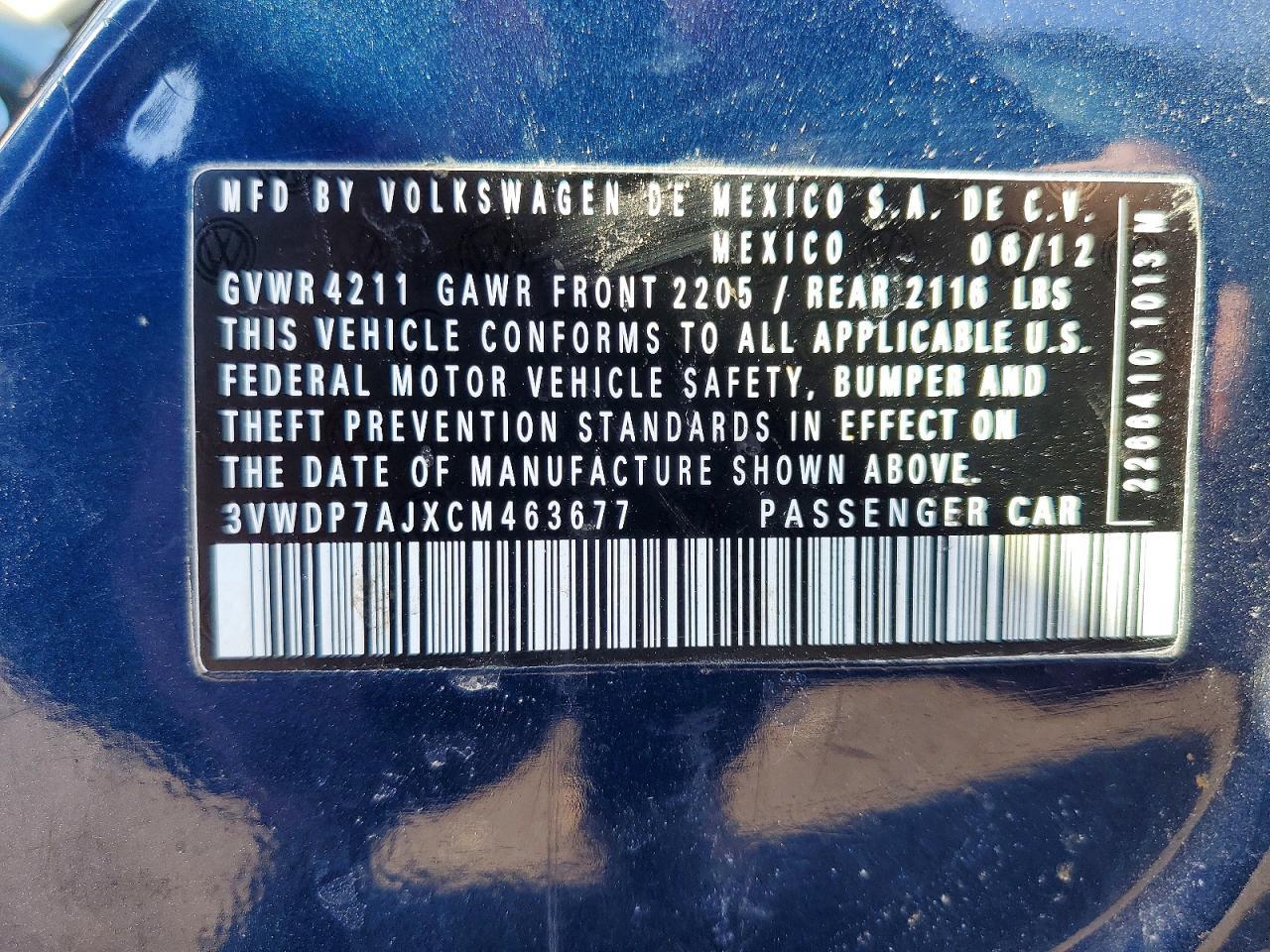 2012 VOLKSWAGEN JETTA