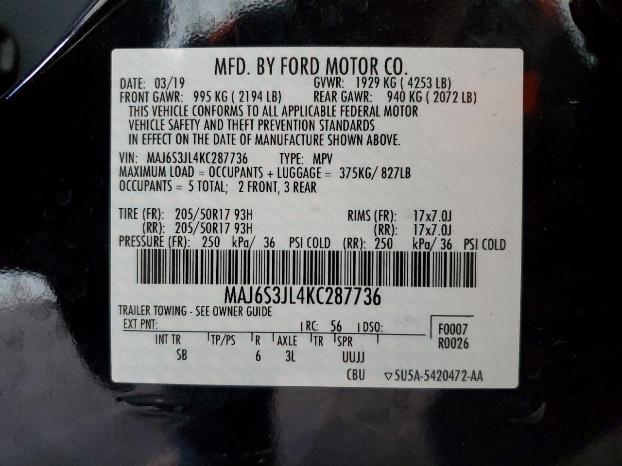 2019 FORD EcoSport
