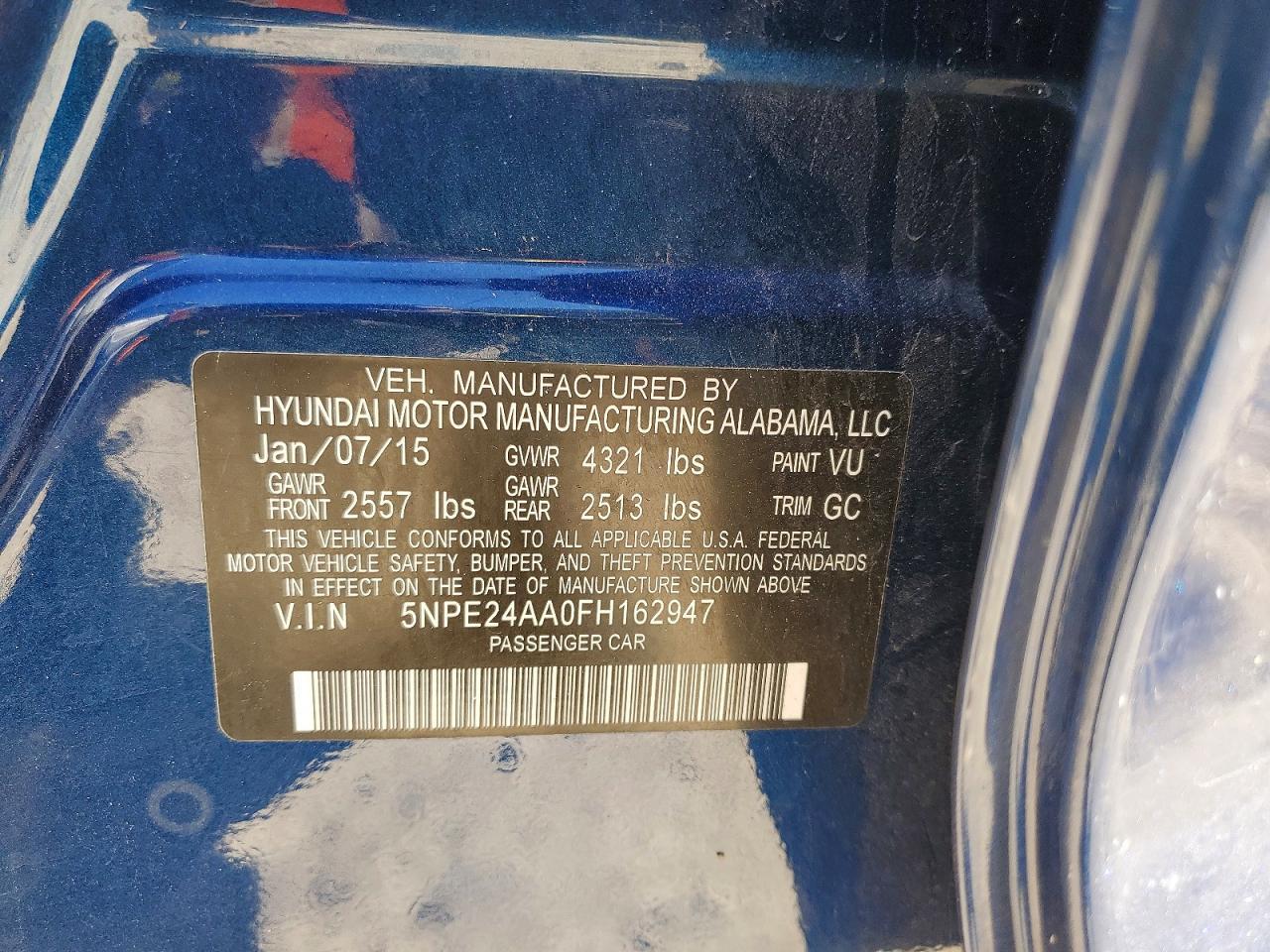 2015 HYUNDAI SONATA