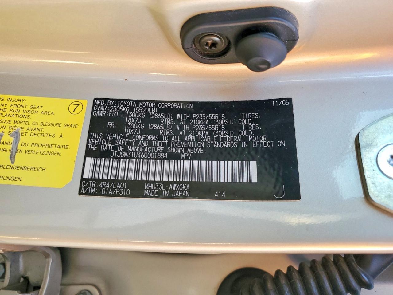 2006 LEXUS RX 400