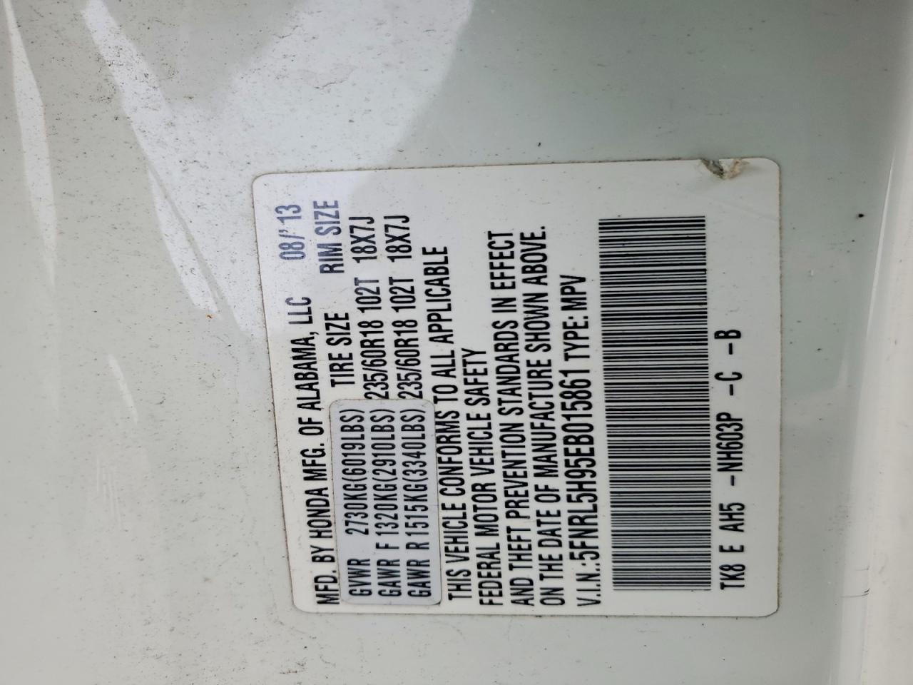 2014 HONDA ODYSSEY