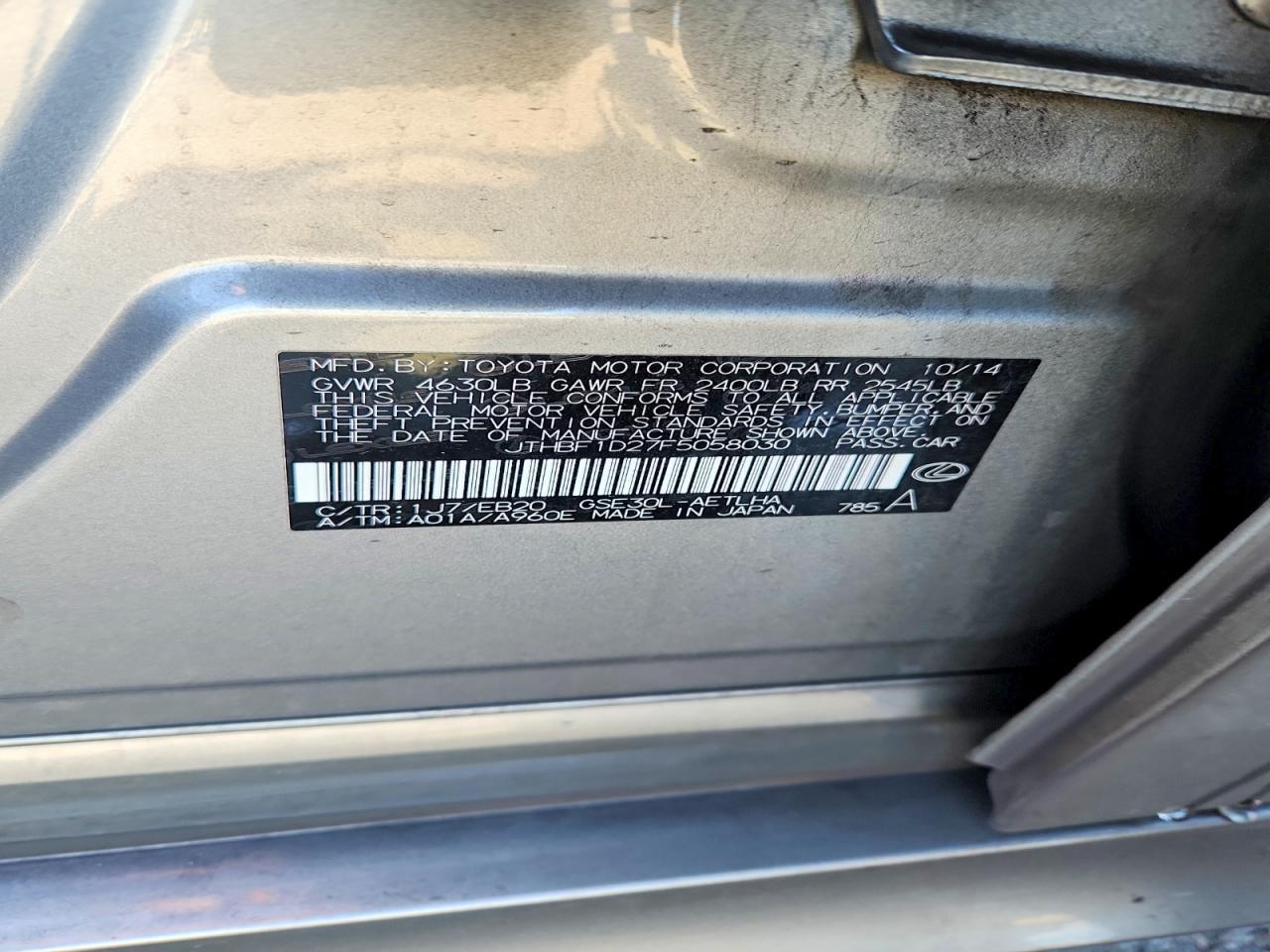 2015 LEXUS IS 250