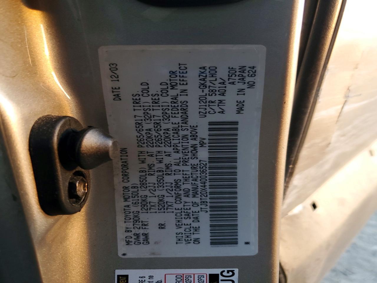 2004 LEXUS Gx 470