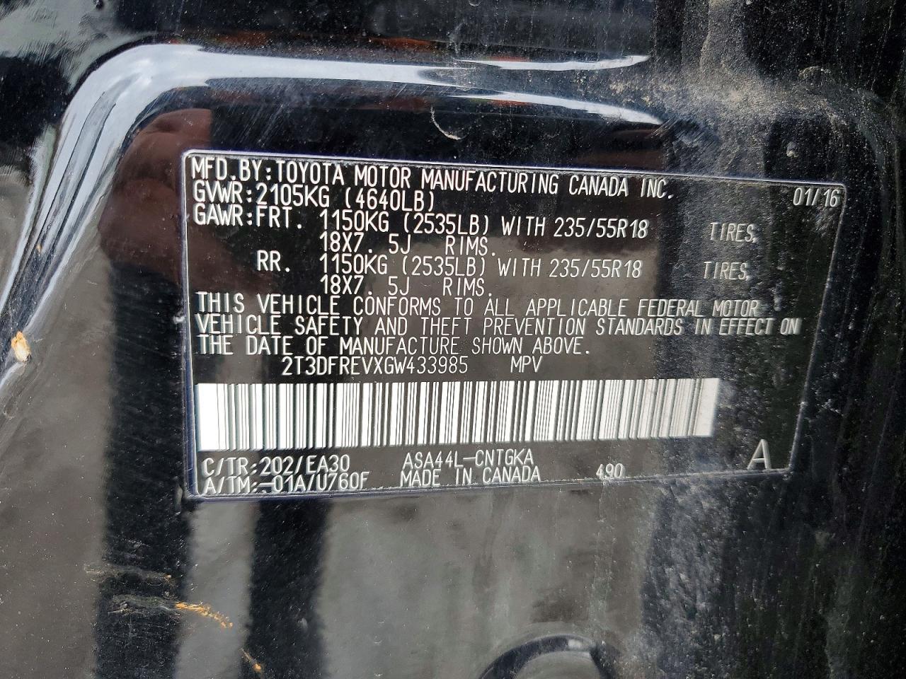 2016 TOYOTA RAV4