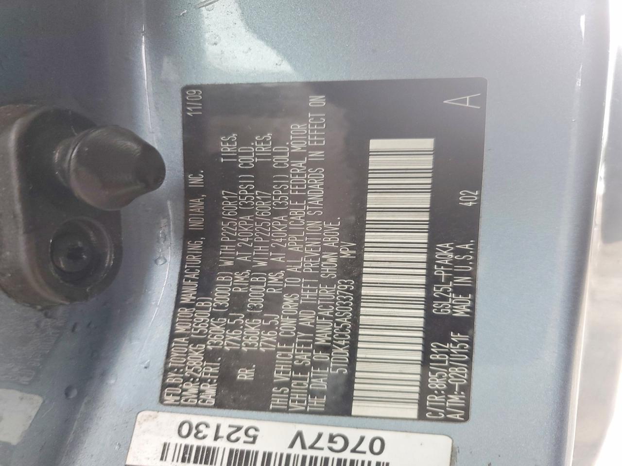 2010 TOYOTA SIENNA