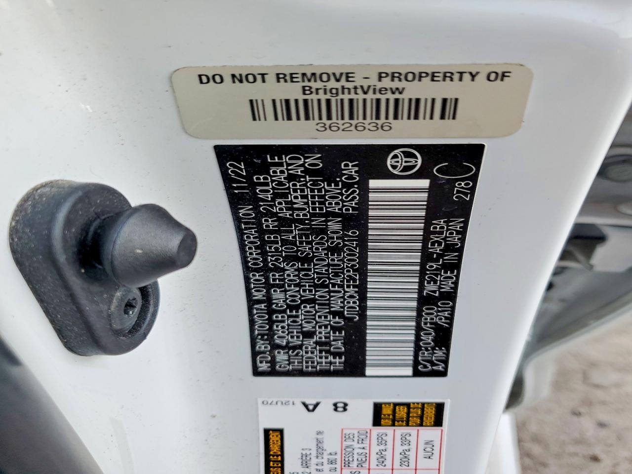 2023 TOYOTA COROLLA