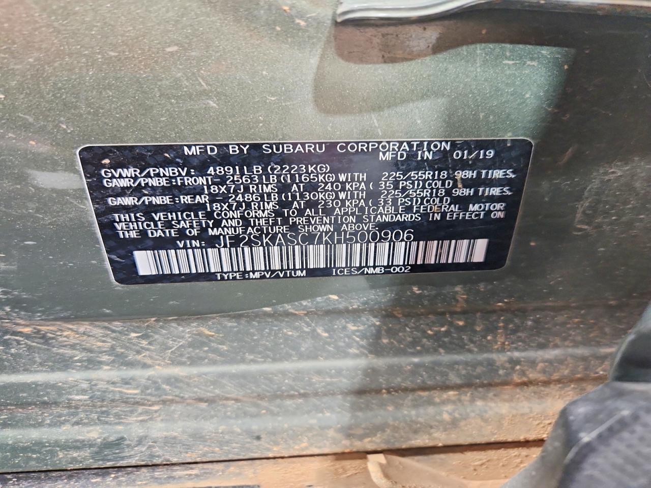 2019 SUBARU FORESTER