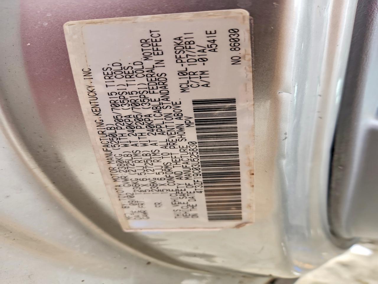 2003 TOYOTA SIENNA