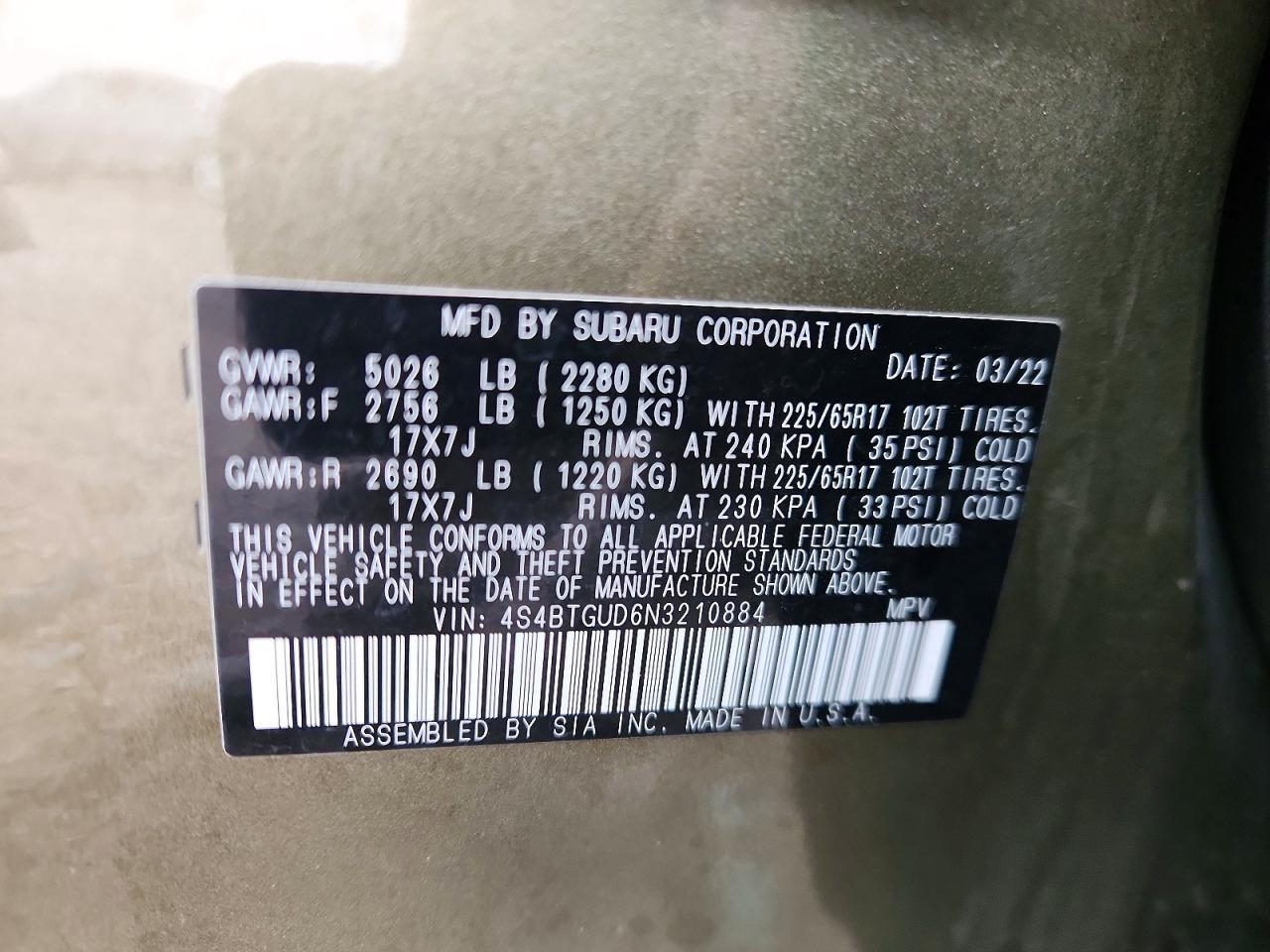 2022 SUBARU Outback