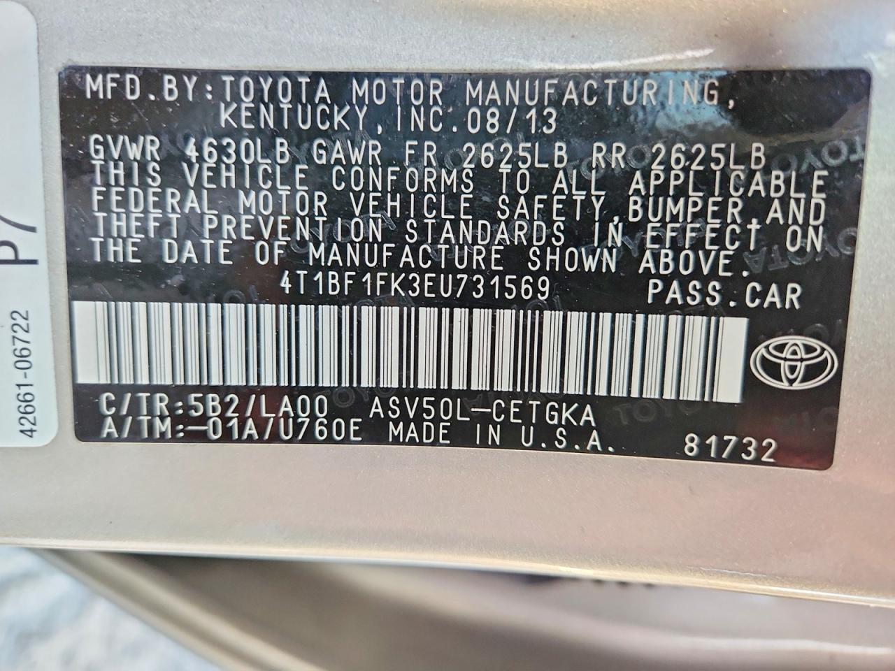 2014 TOYOTA CAMRY