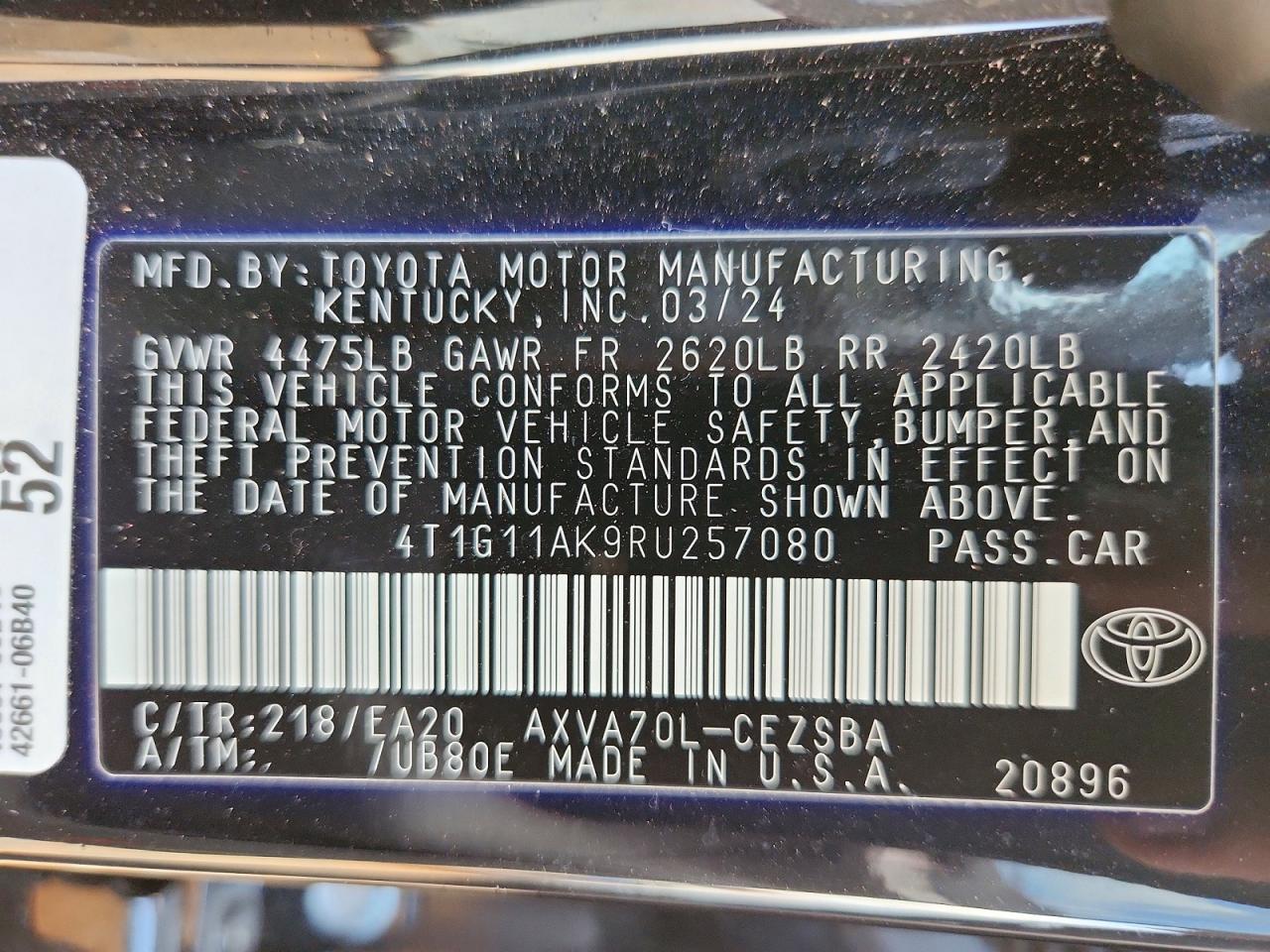 2024 TOYOTA CAMRY