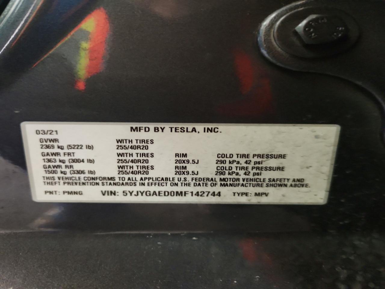 2021 TESLA MODEL Y