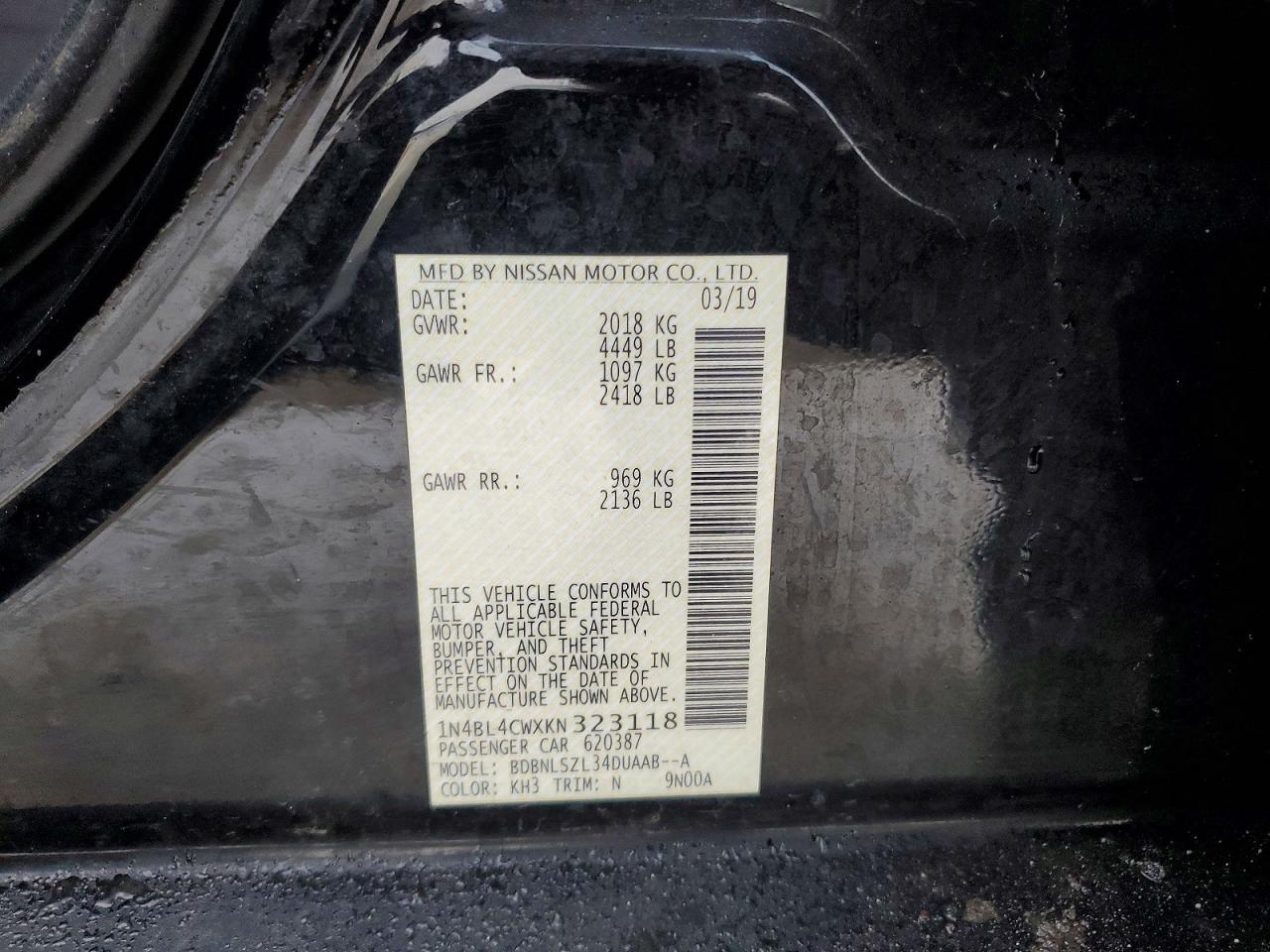 2019 NISSAN ALTIMA