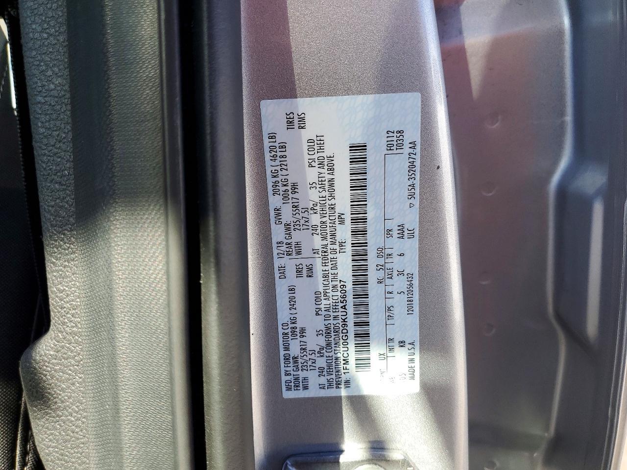 2019 FORD ESCAPE