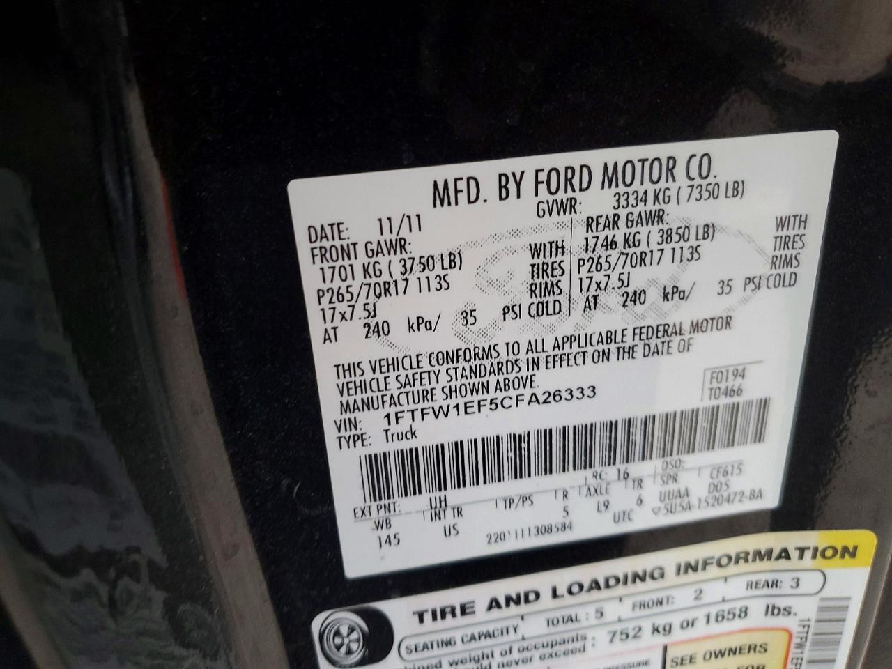 2012 FORD F-150
