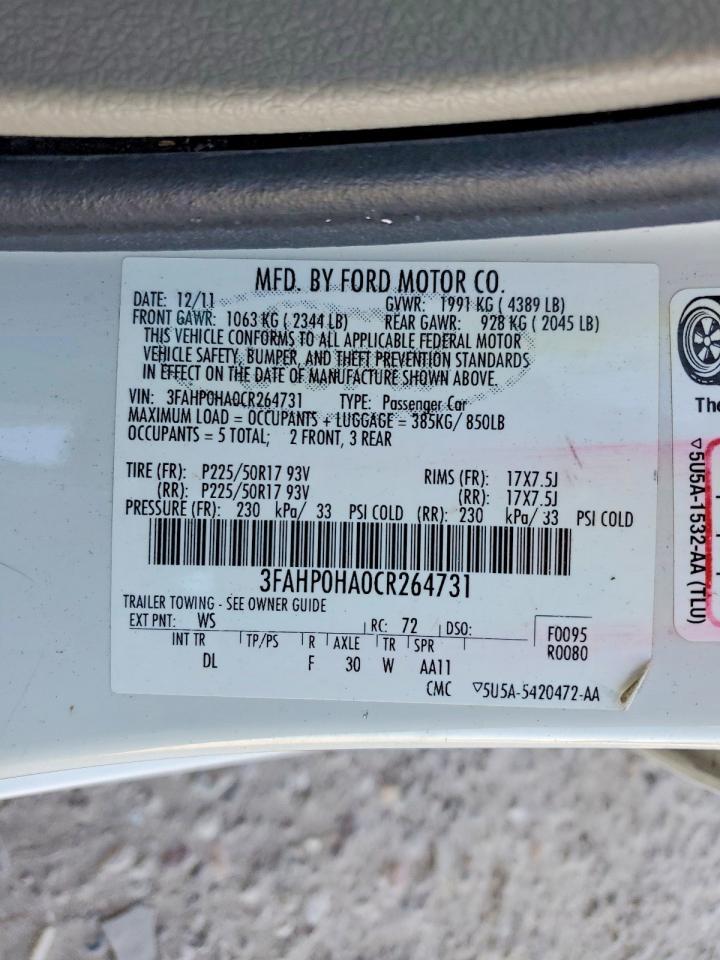 2012 FORD FUSION