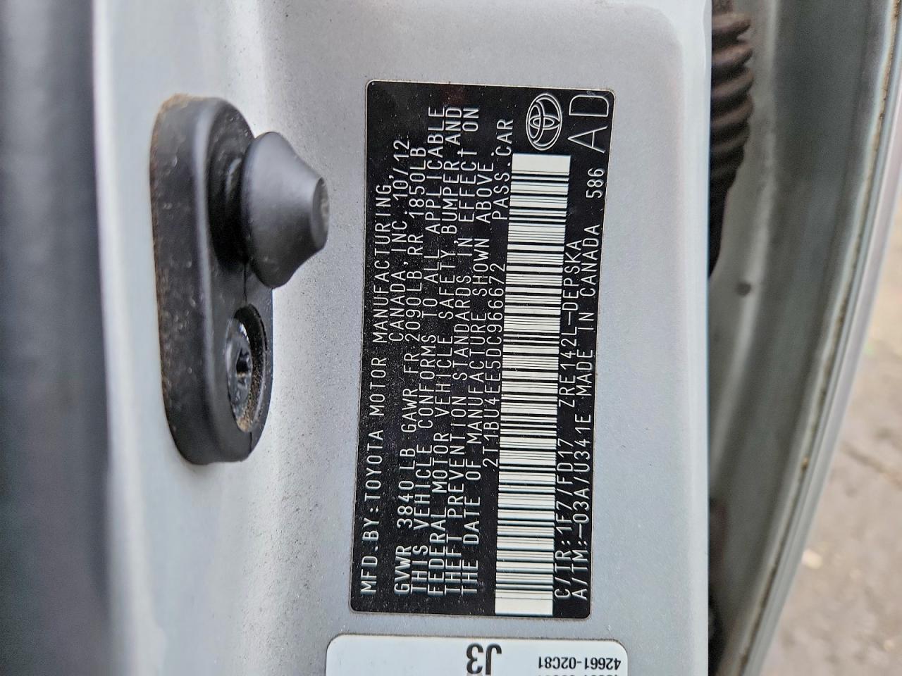 2013 TOYOTA Corrola