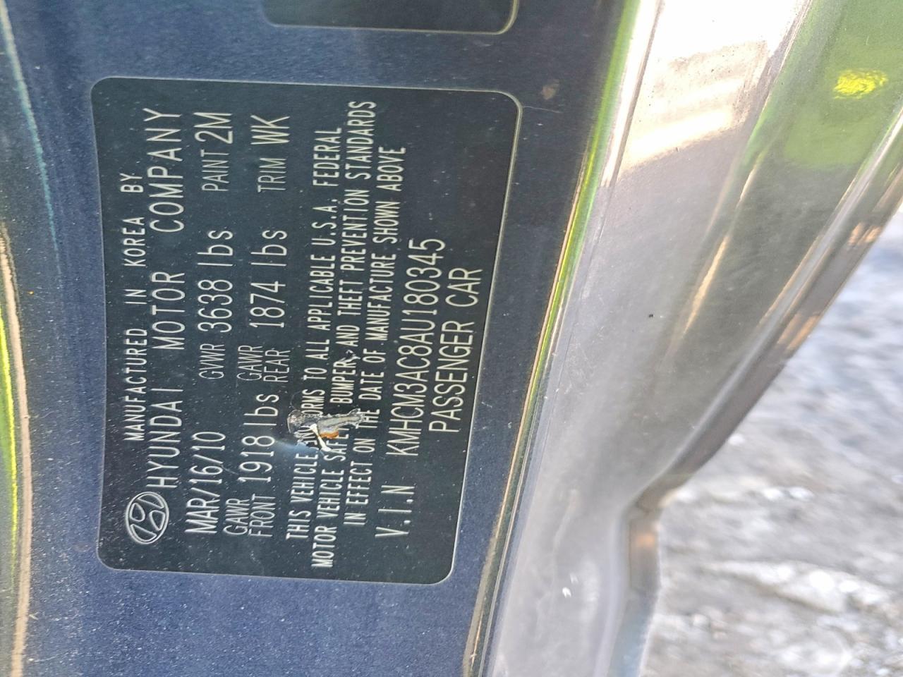 2010 HYUNDAI ACCENT