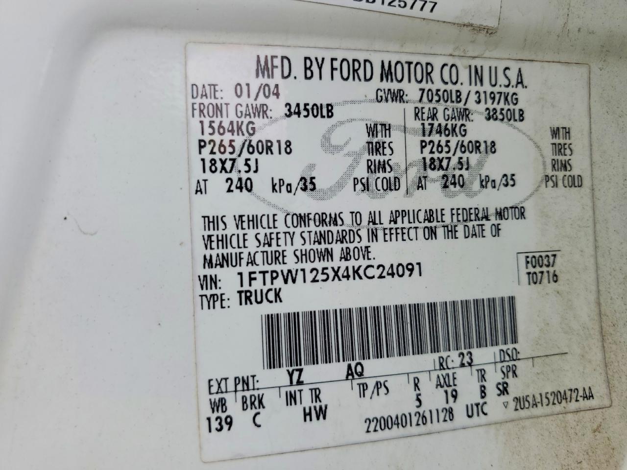 2004 FORD F-150 Lightning