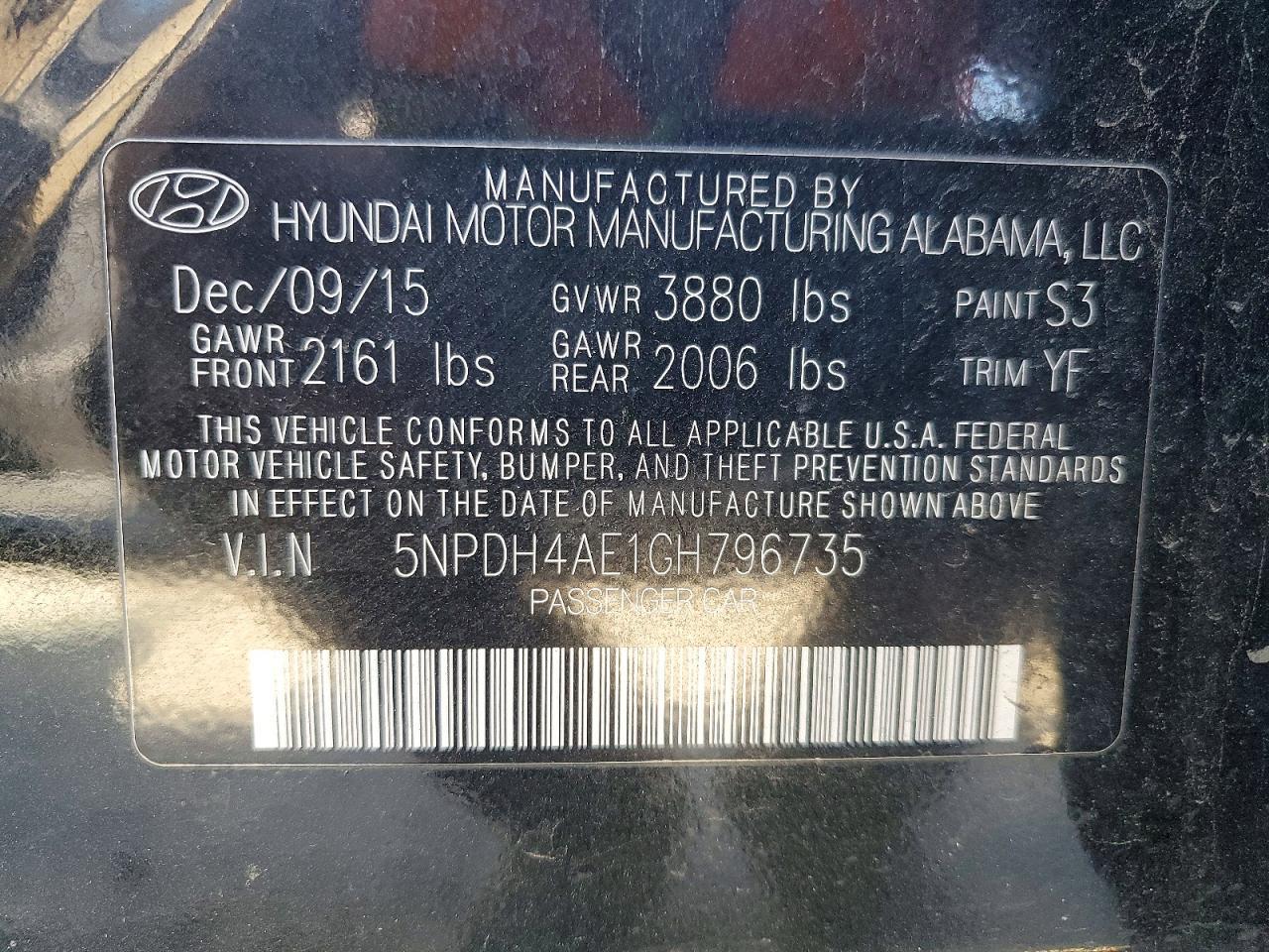 2016 HYUNDAI ELANTRA