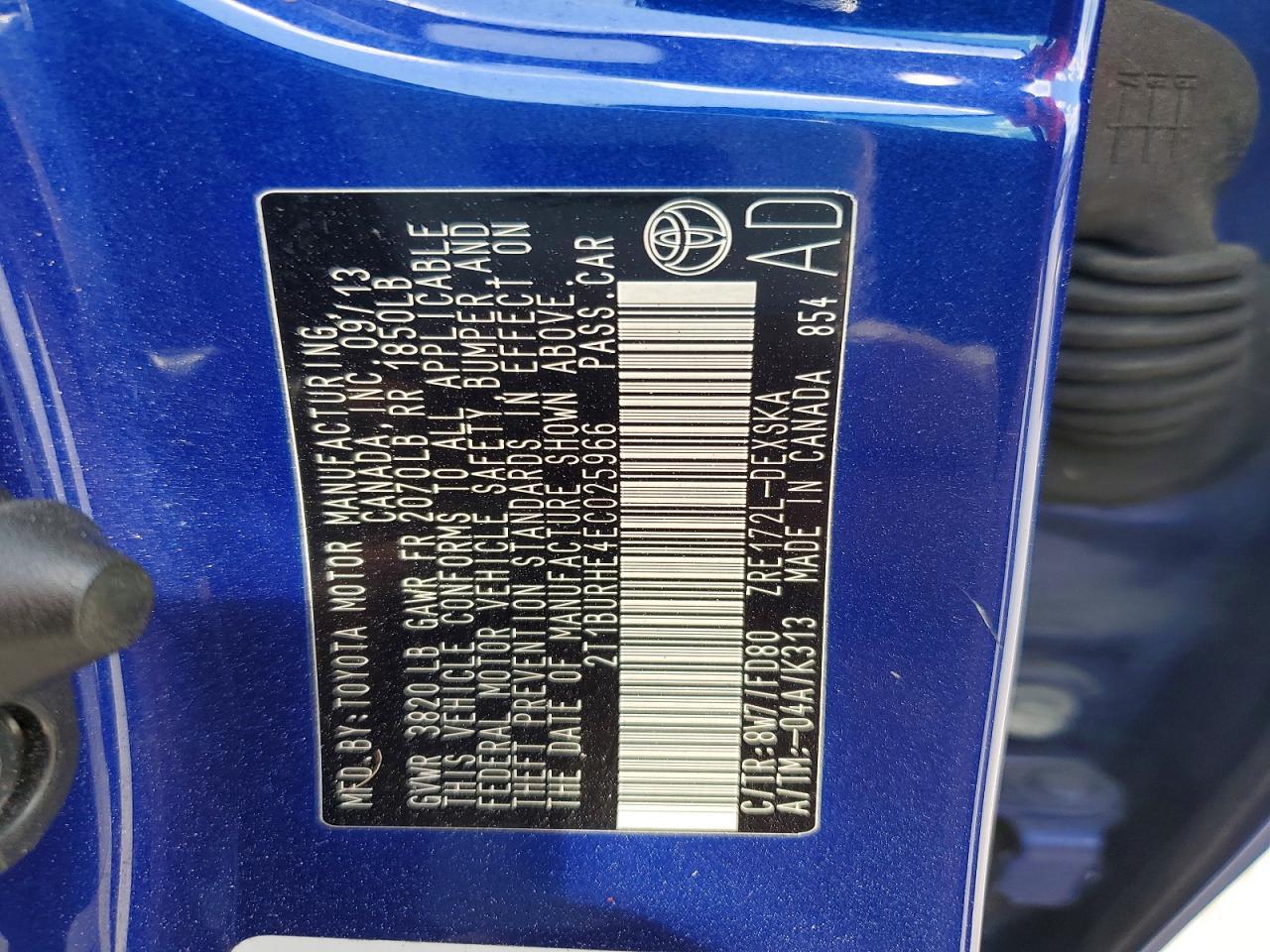 2014 TOYOTA COROLLA