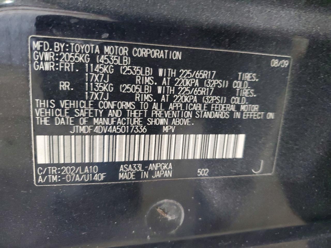 2010 TOYOTA RAV4