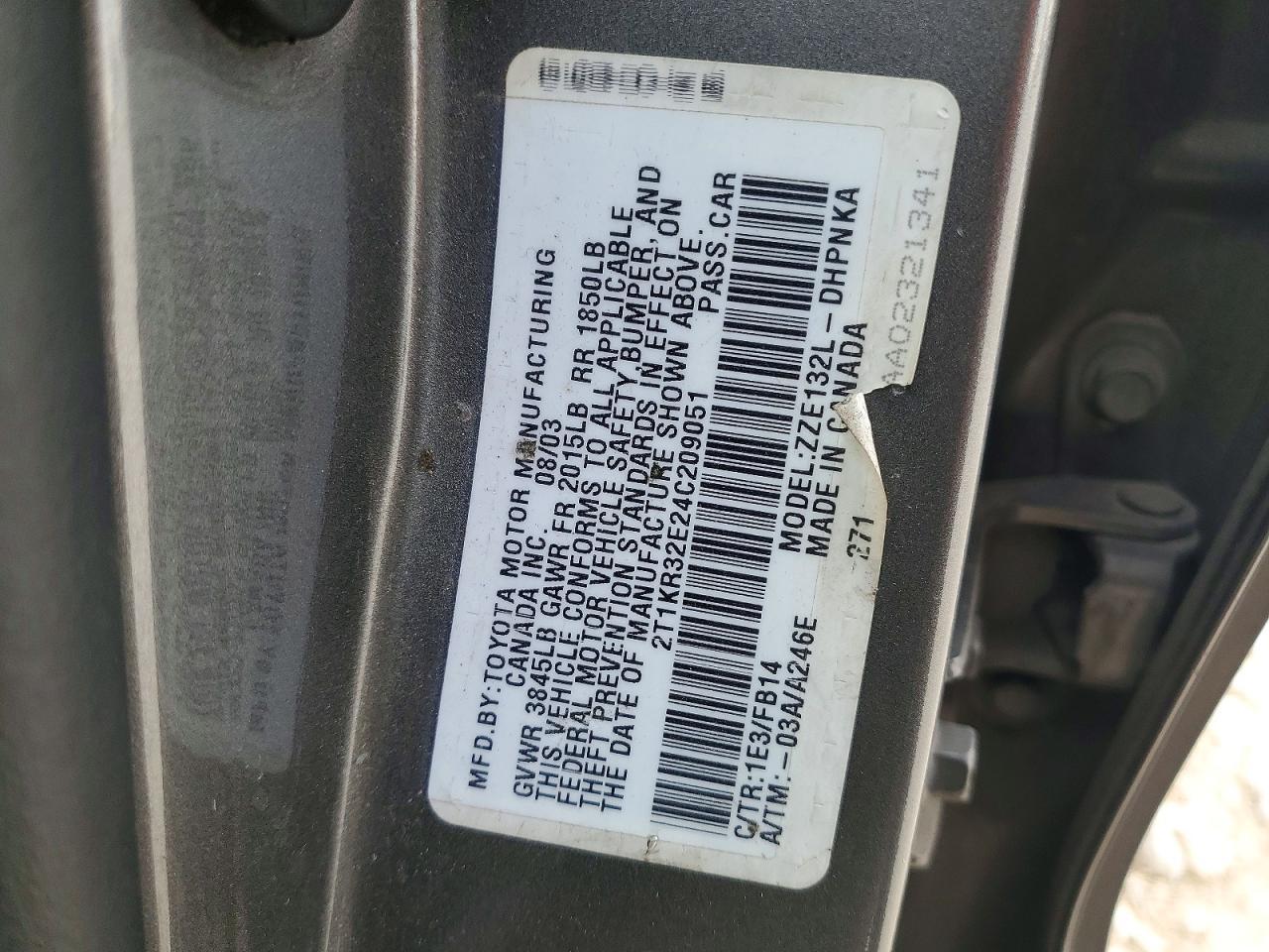 2004 TOYOTA MATRIX