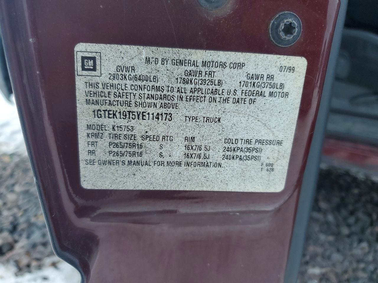 2000 GMC SIERRA 1500