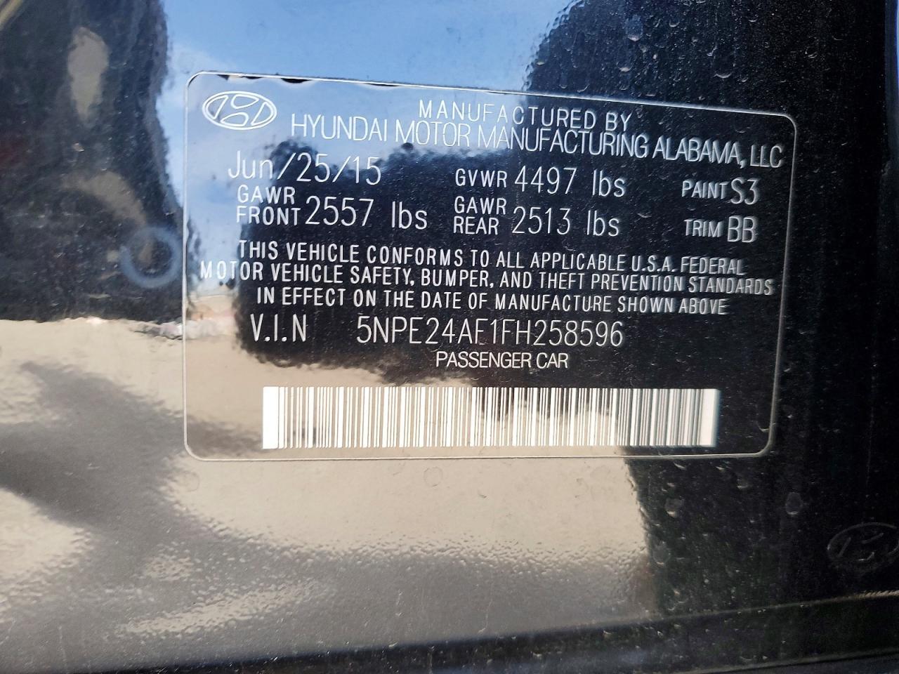 2015 HYUNDAI SONATA