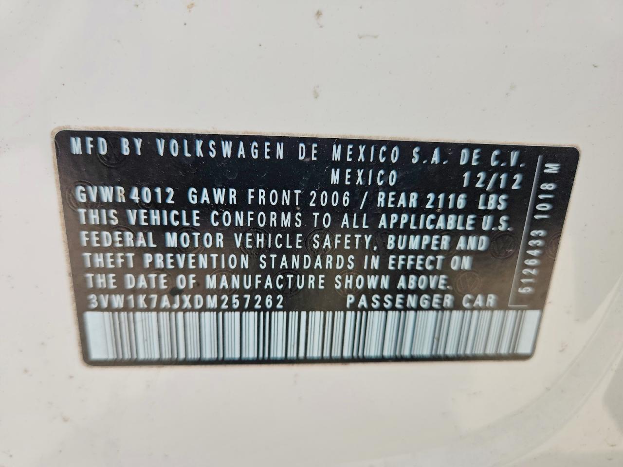2013 VOLKSWAGEN JETTA