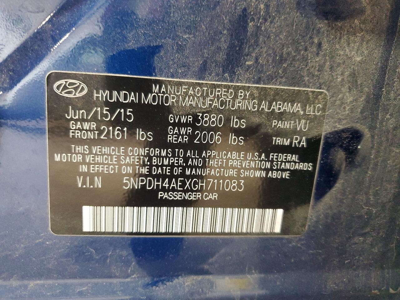 2016 HYUNDAI ELANTRA