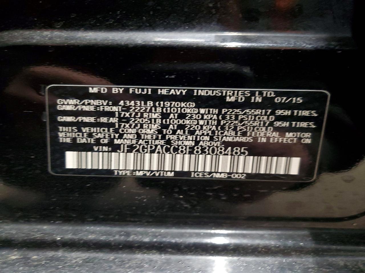 2015 SUBARU XV Crosstrek