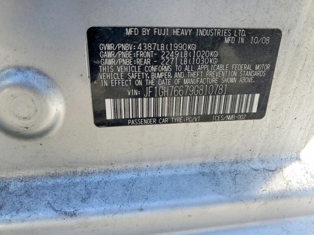 2009 SUBARU IMPREZA