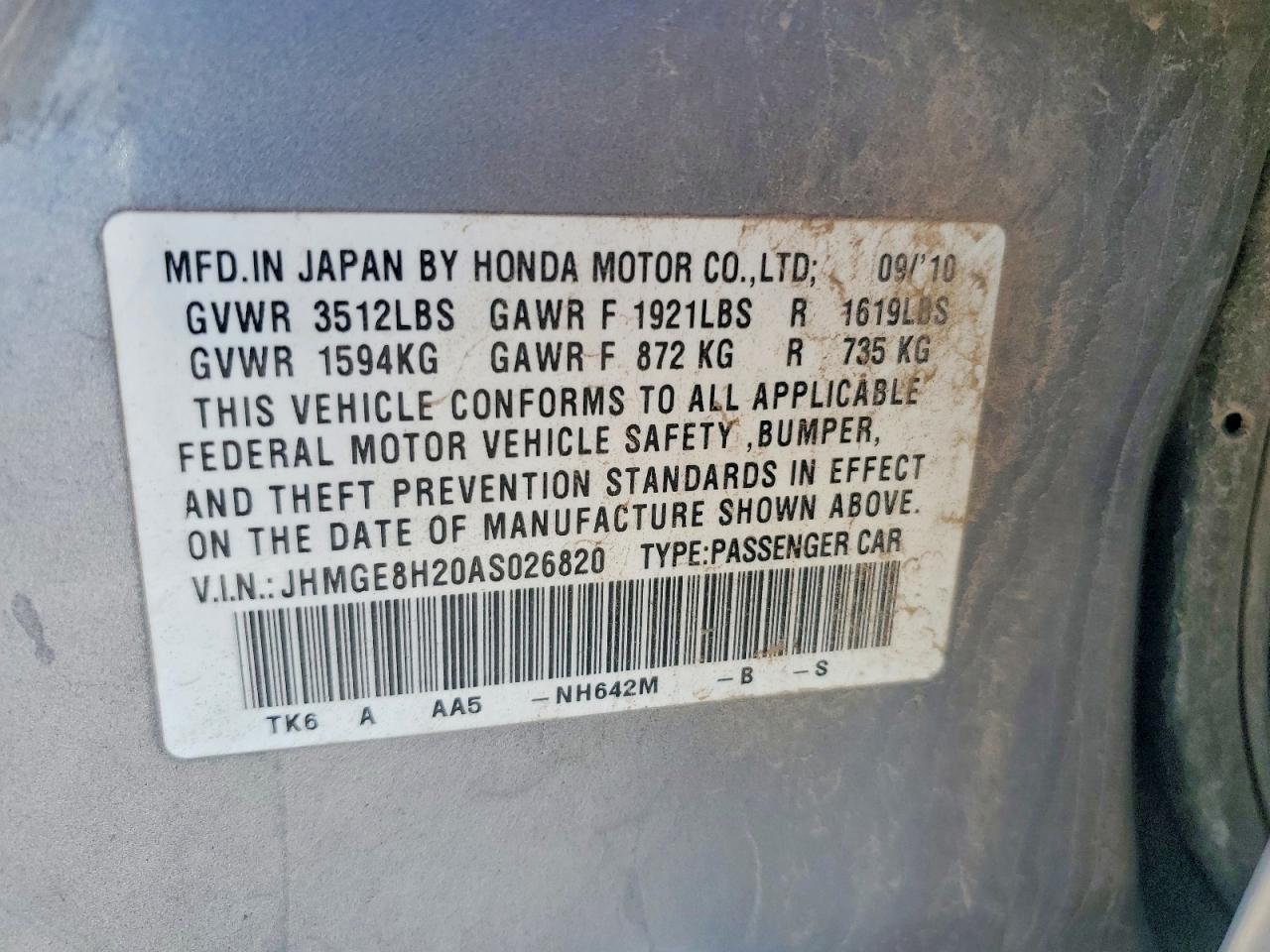 2010 HONDA FIT