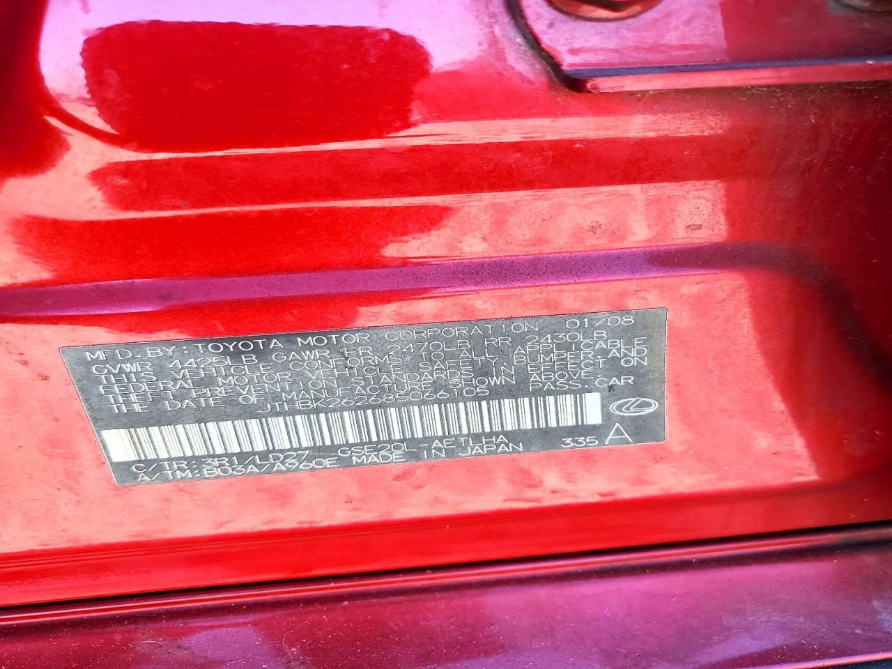 2008 LEXUS IS 250