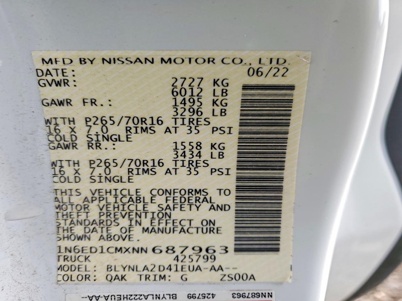 2022 NISSAN Frontier