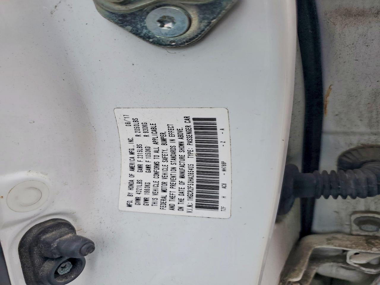 2017 HONDA ACCORD