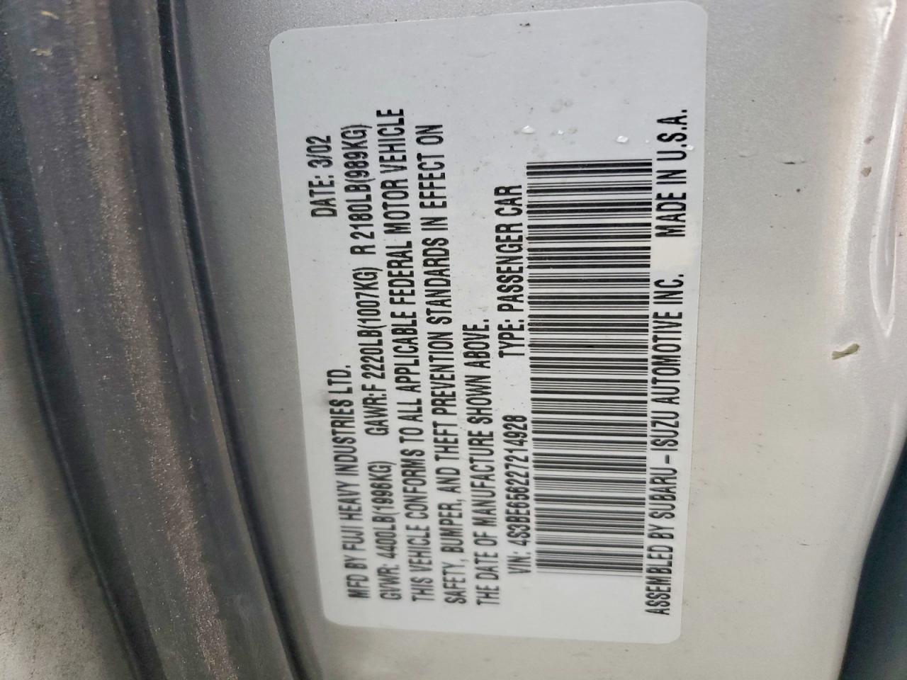 2002 SUBARU Legacy