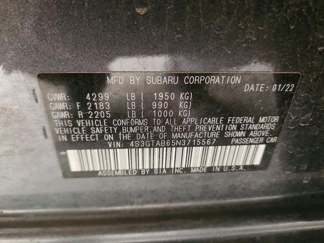 2022 SUBARU IMPREZA