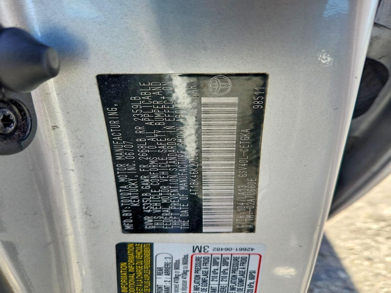 2007 TOYOTA CAMRY