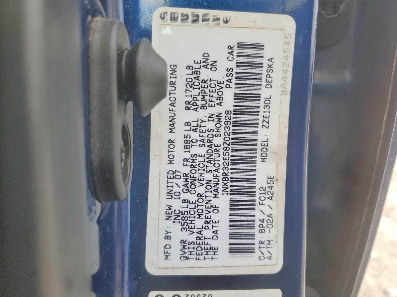 2008 TOYOTA COROLLA