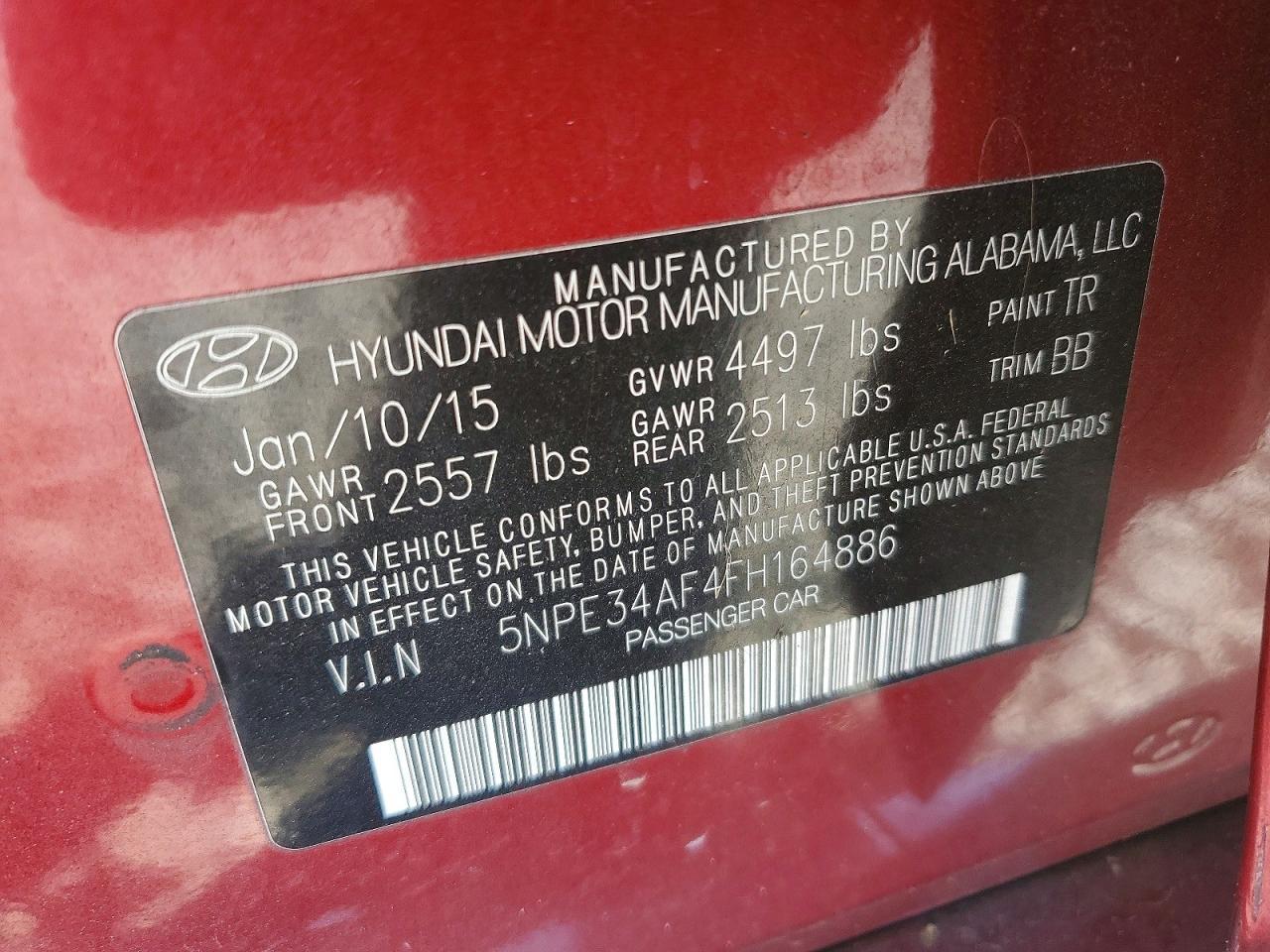 2015 HYUNDAI SONATA