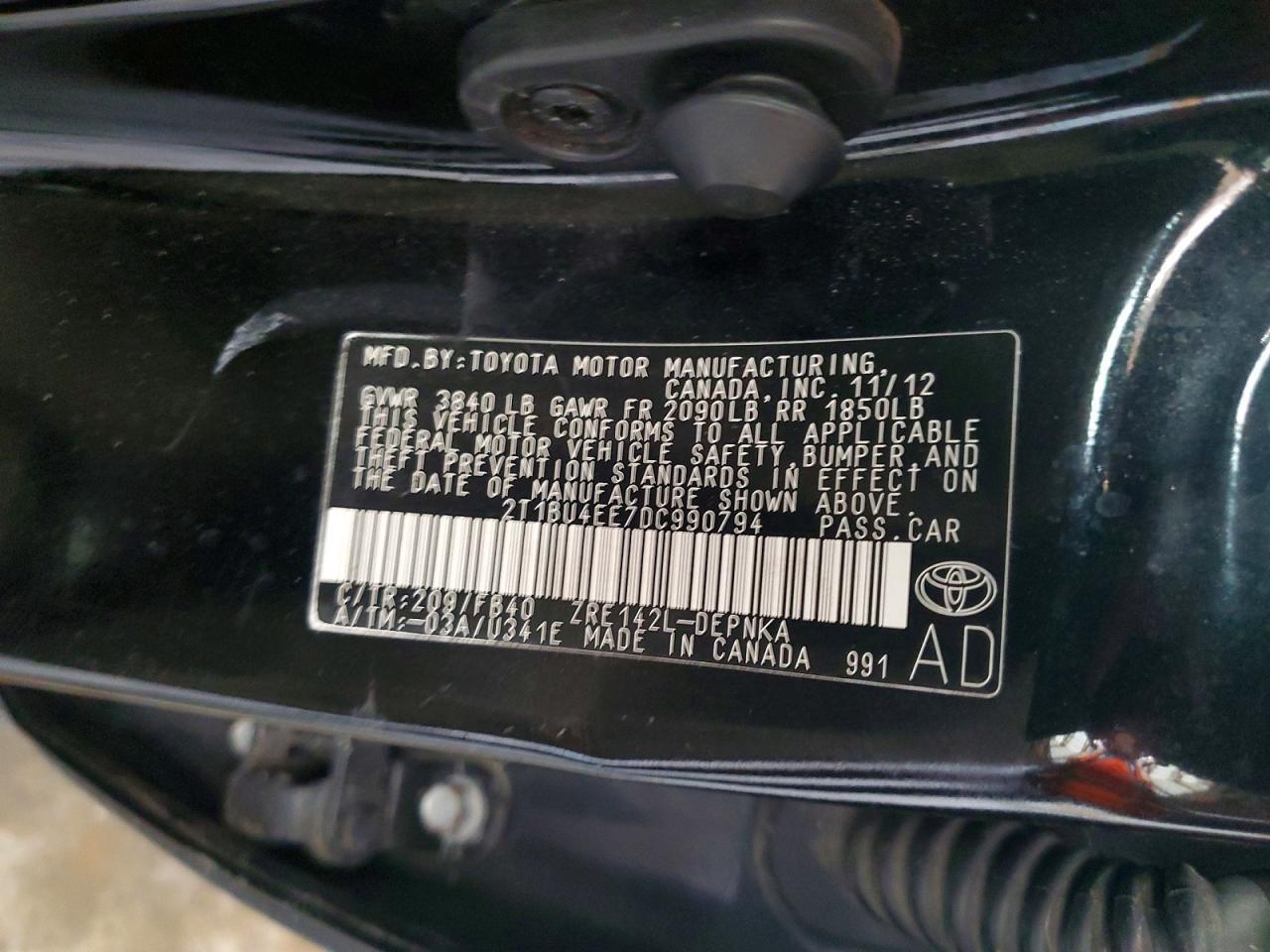 2013 TOYOTA COROLLA