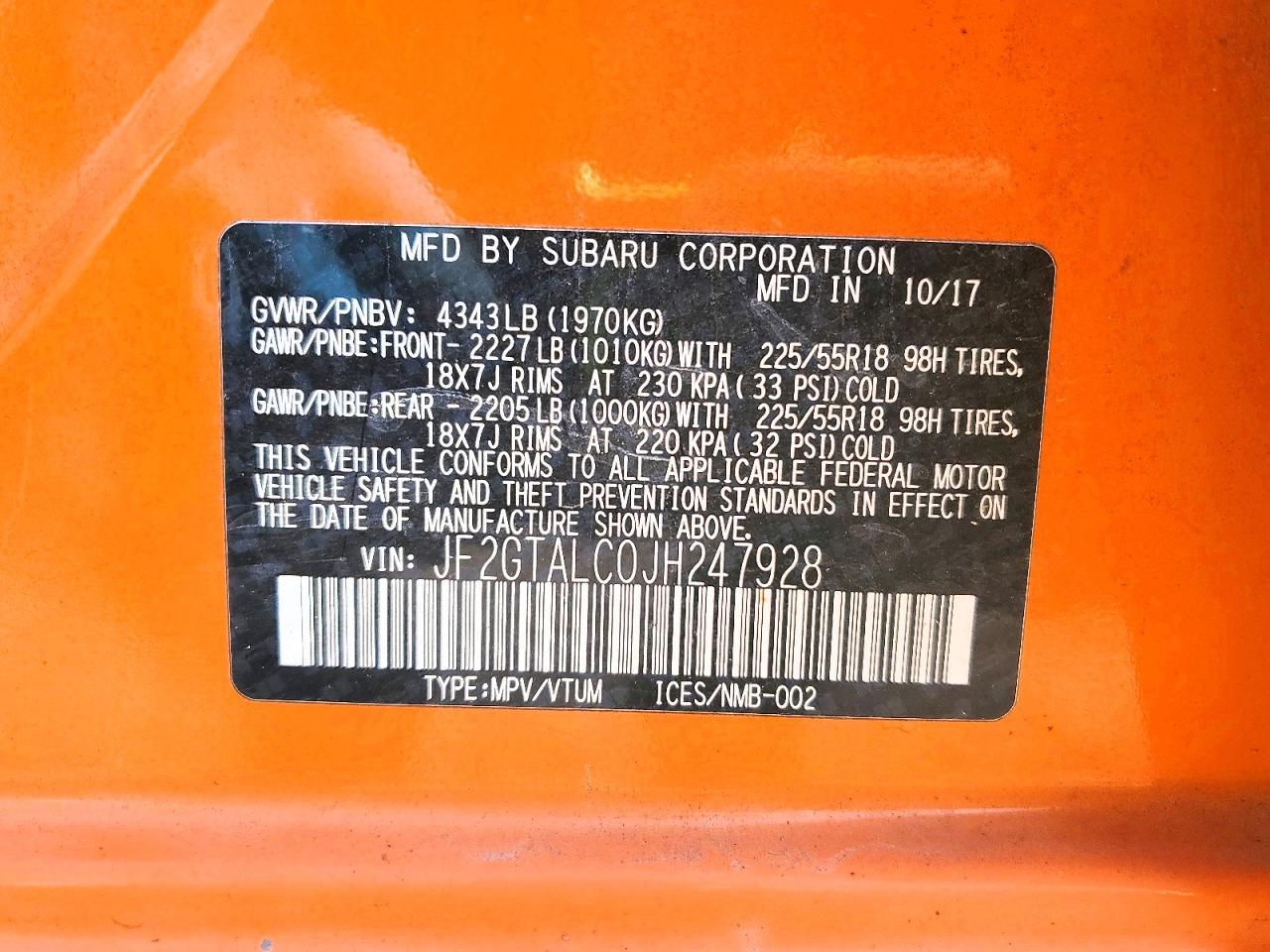 2018 SUBARU Crosstrek