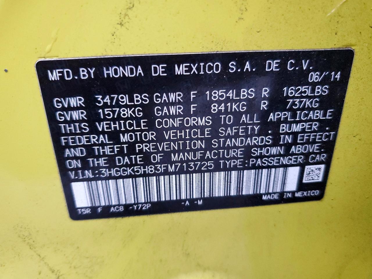 2015 HONDA FIT